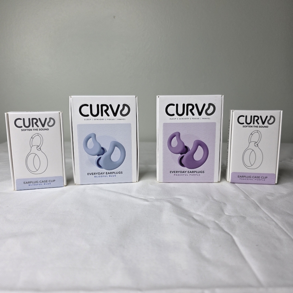 Curvd Everyday Earplugs with Case. 2 Sets For The Price Of 1.